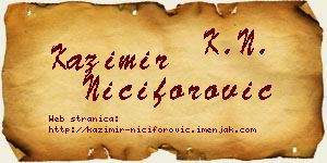 Kazimir Nićiforović vizit kartica